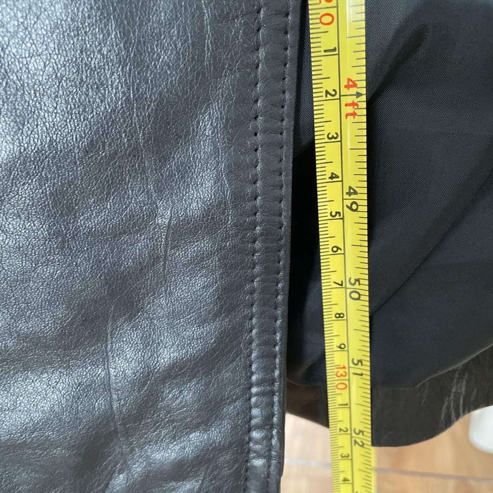 Vintage Luis Alvear Men's Black Leather Trench Coat Size XL - Picture 6 of 8